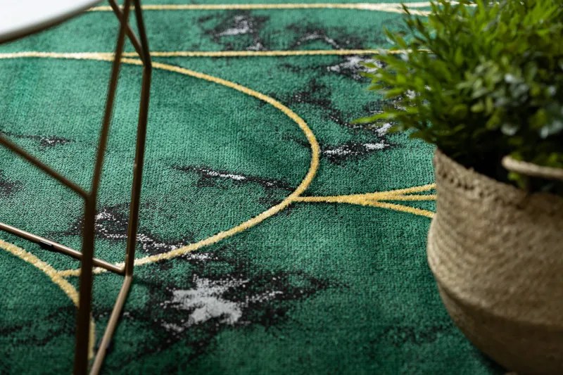 Dywany Łuszczów, Kusový koberec Emerald 1016 green and gold, 140x190, zelená, kancelária