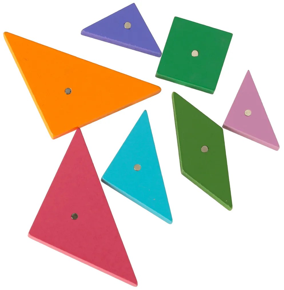 KIK Magnetická knižka Tangram – drevené magnetické puzzle 7 dielov, 96 vzorov pre deti