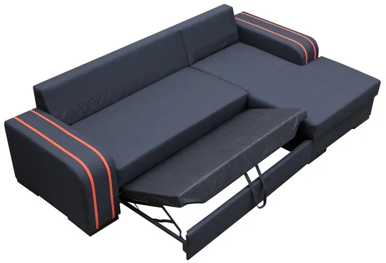 Rohová sedačka Vinita (čierna + oranžova) (L). Vlastná spoľahlivá doprava až k Vám domov. 1031333