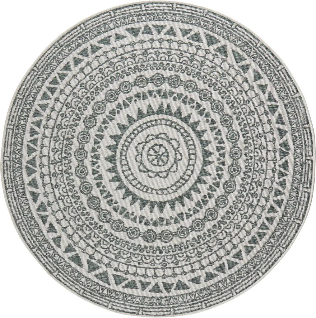 Bougari - Hanse Home koberce Kusový koberec Twin Supreme 103857 Green/Cream - 140x140 (průměr) kruh cm