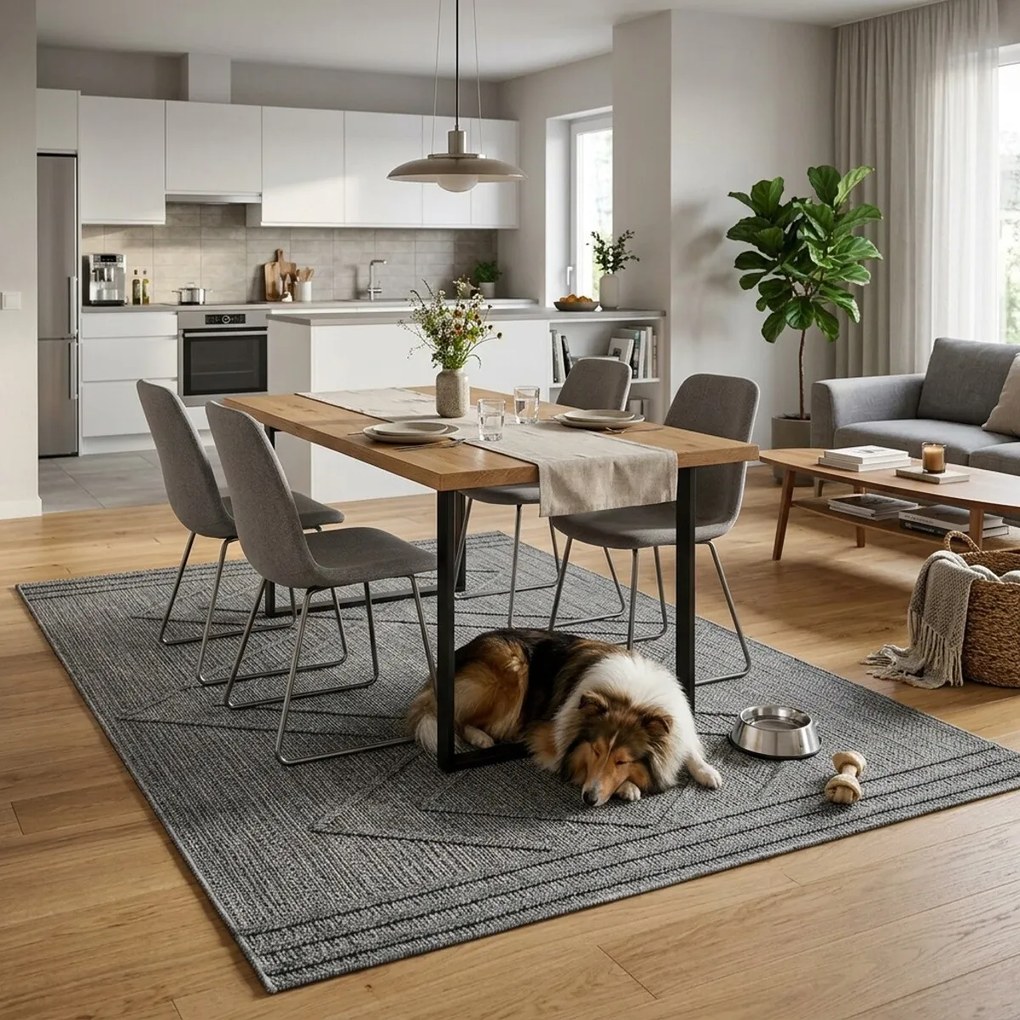 Ayyildiz, Kusový koberec Patara 4954 Grey – na von aj na doma, 80x150, šedá, chodba / predsieň