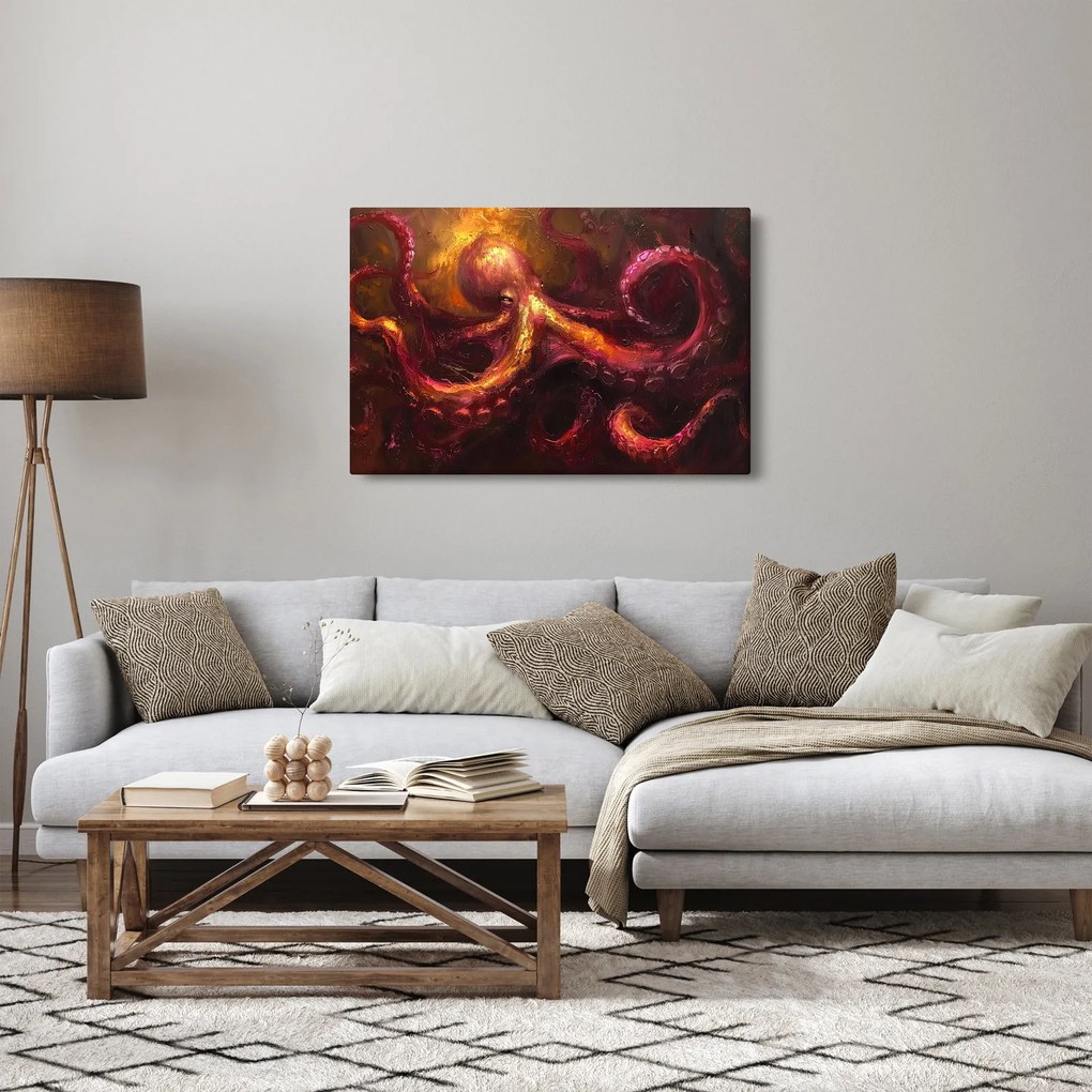 Obraz - Chobotnica, olejomaľba (90x60 cm)