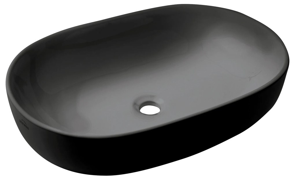 Invena Teja, umývadlo na dosku 600x420x145 mm, čierna matná, INV-CE-09-005-C