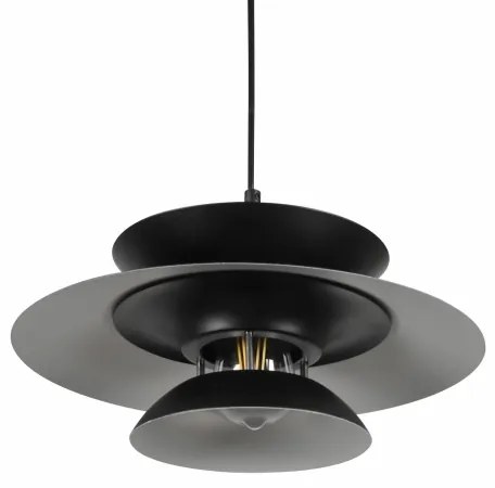 Luster na lanku BERIT 1xE27/20W/230V čierna