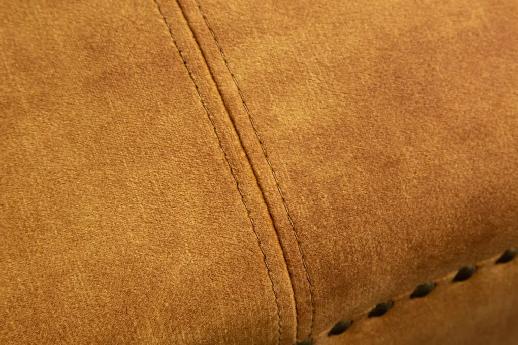 Leňoška CHESTERFIELD, zamatovo horčicovo žltá