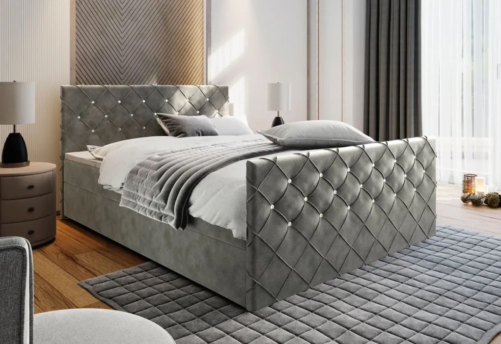 Čalúnená posteľ boxspring MINDY - magic velvet 2221 / 140x200