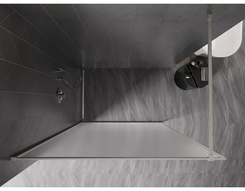 Mexen, Mexen Kioto-XF sprchová stena s rámom 60 x 202 cm, matná 10 mm, matný nikel - 800-060-104-97-30-X