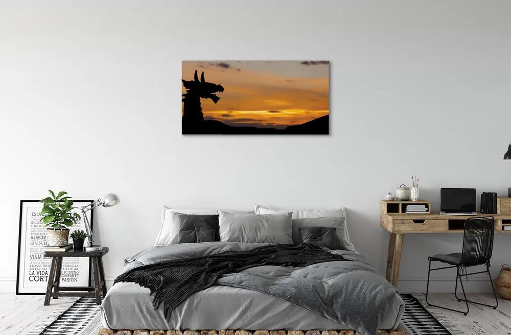 Obraz canvas Slnko oblohu drak 125x50 cm