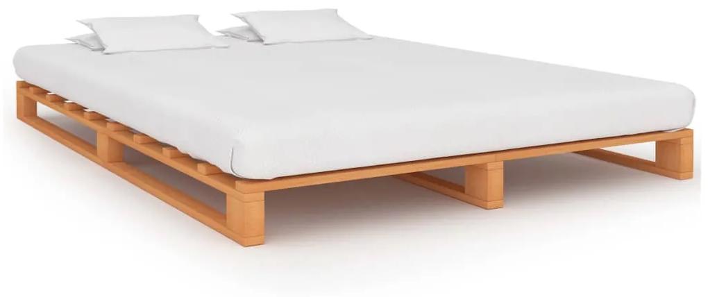 vidaXL Paletový posteľný rám, hnedý, borovicový masív 180x200 cm