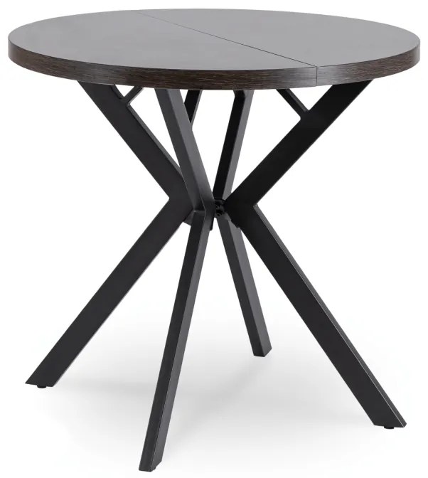 JAKS Okrúhly rozkladací stôl 80 - 160 cm čierny Dorian