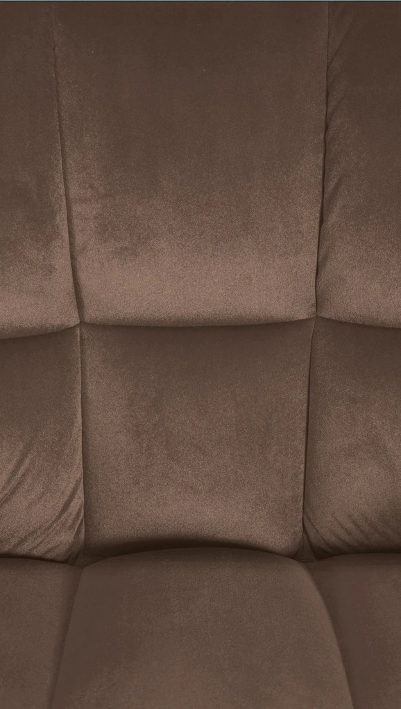 Barová stolička Damaso W - zamat, biely rám - Hnedá