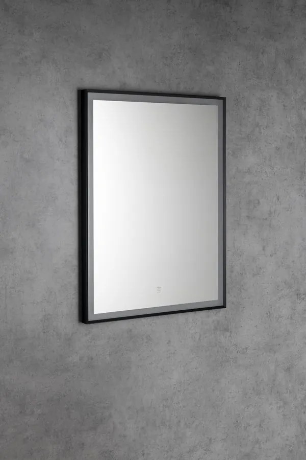 Aqualine Aqualine, CORNA zrkadlo s LED osvetlením 60x80cm, dotykový senzor, stmievateľné, čierna matná, CN060