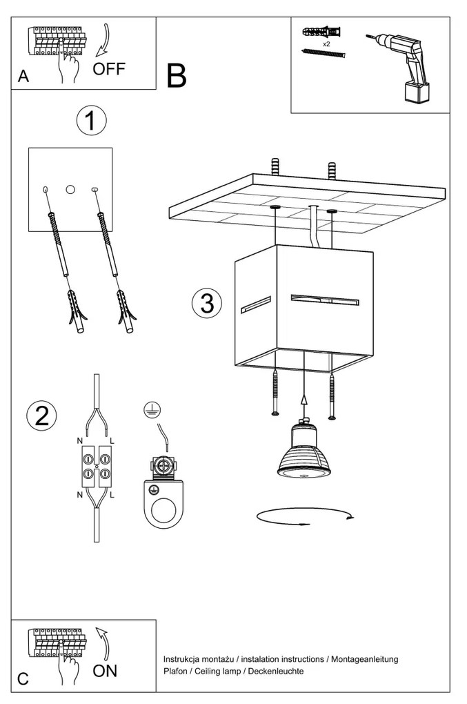 Sollux Lighting Stropné svietidlo LOBO biele