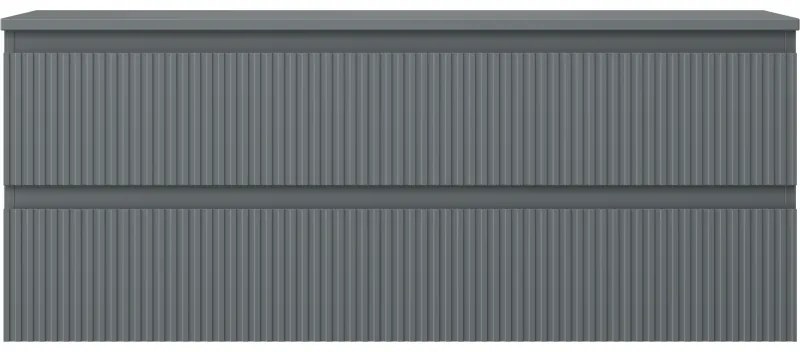 Mexen Rivel, kúpeľňová skrinka 120 cm s hornou časťou, 2 zásuvky, drážkovaná, grafit matná - 91A20-12047-2-BFFC66