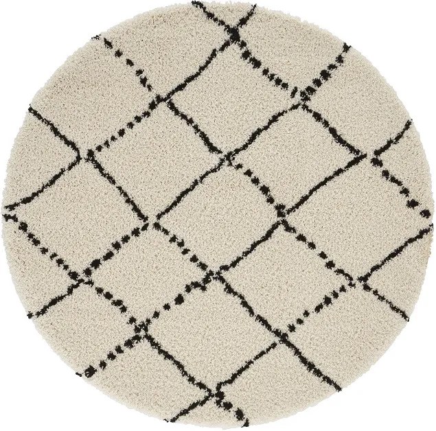 Mint Rugs - Hanse Home koberce Kusový koberec Allure 102753 Cream/Black - 120x120 (průměr) kruh cm