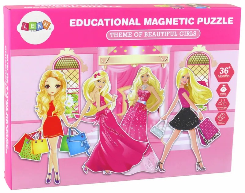 Lean Toys Sada edukačných magnetických puzzle – Fashion bábiky