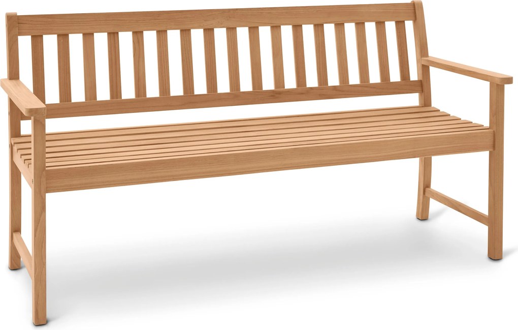 Klasická záhradná lavička z tíkového dreva, cca 160 cm