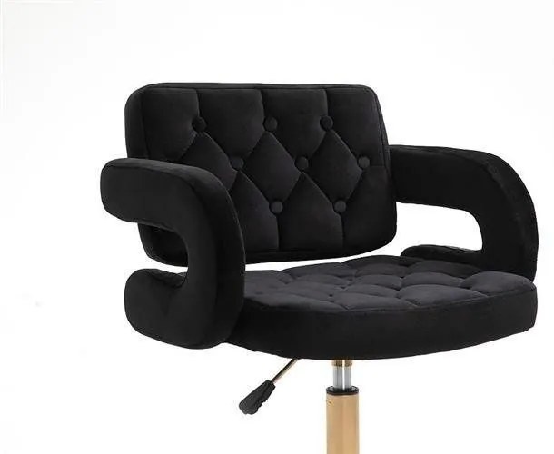 LuxuryForm DESIGN Stolička ADRIA VELUR na striebornej podstave s kolieskami - čierna