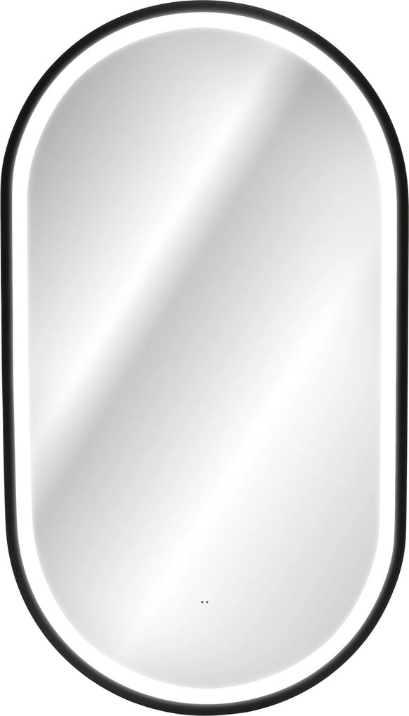Comad Závesné zrkadlo s LED osvetlením Apollo 2 Black 50x90 cm s pohybovým senzorom, čierna