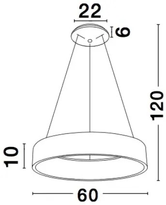 Moderný luster Rando 60 4000K biele