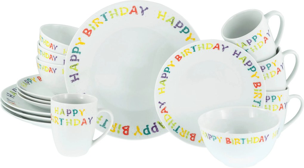 XXXLutz KOMBINOVANÝ SERVIS Happy Birthday 16-dielne Creatable - Online Only bytové doplnky - 007768064701
