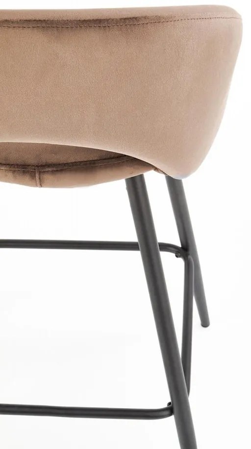 Barová stolička LEO – zamat, viac farieb Sivá