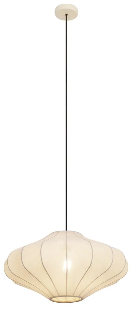 Japandi závesná lampa béžová s látkovým tienidlom 50cm - Plu