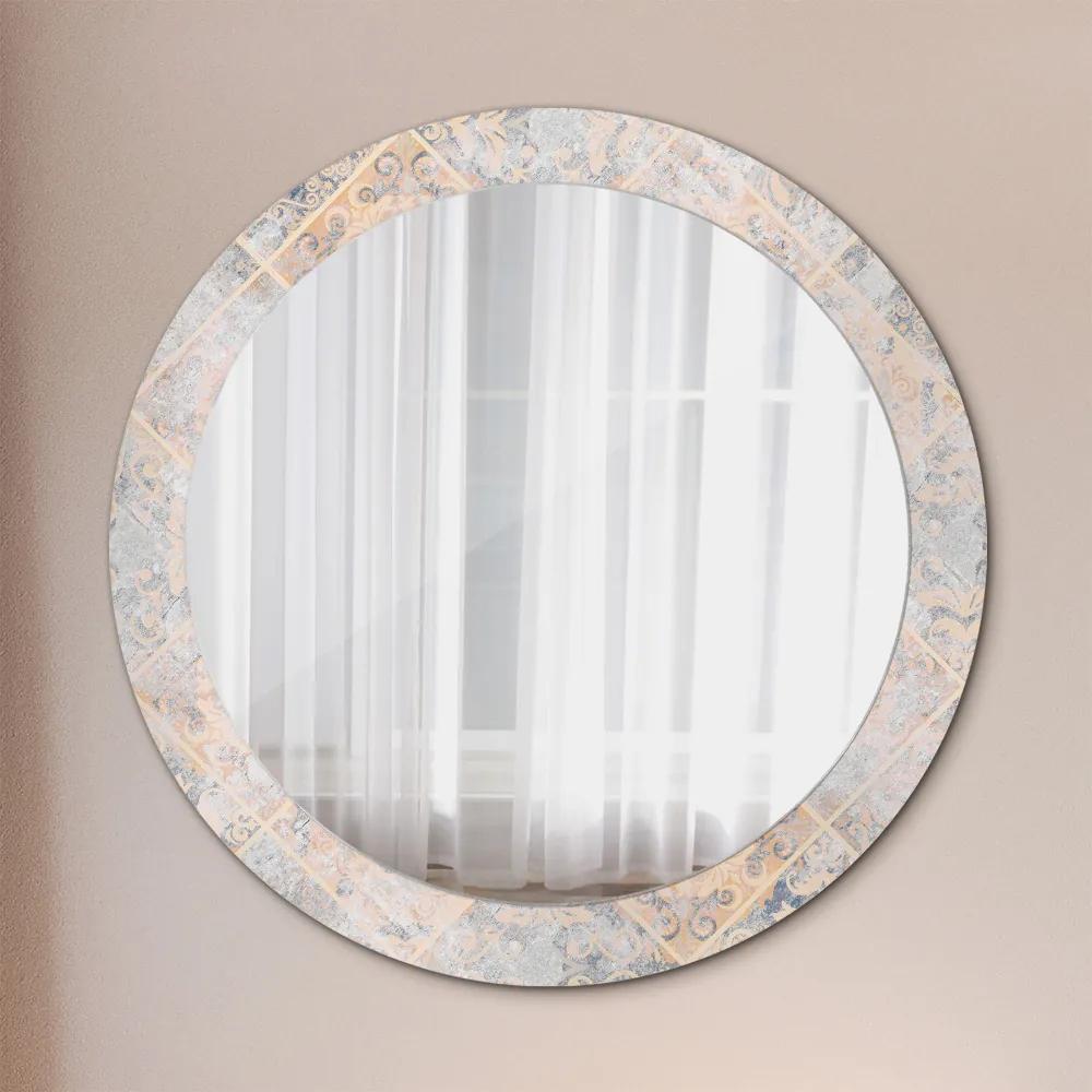 Okrúhle ozdobné zrkadlo Ošúchaný mozaik fi 80 cm