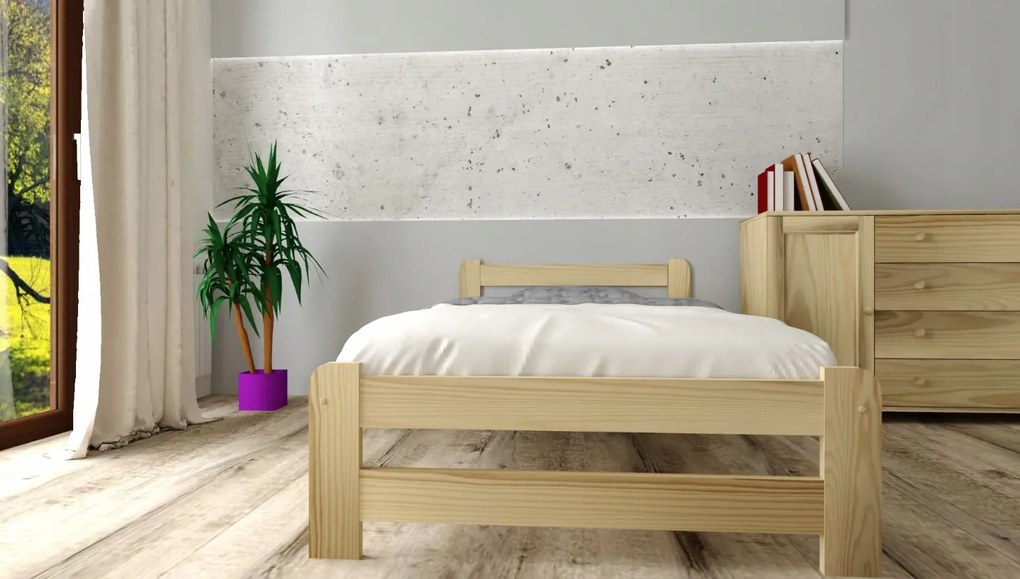 Detská posteľ z masívu borovice EURO - 200x90 cm - prírodná