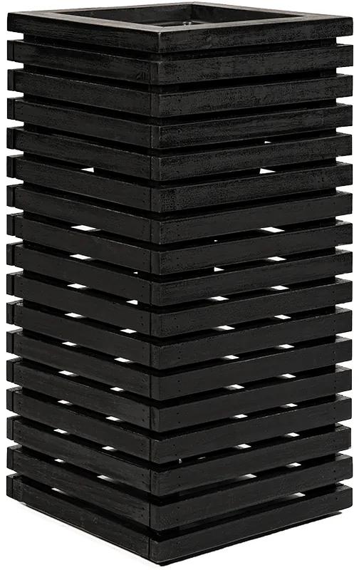 Kvetináč Marrone Orizzontale High cube čierny 30x30x60 cm