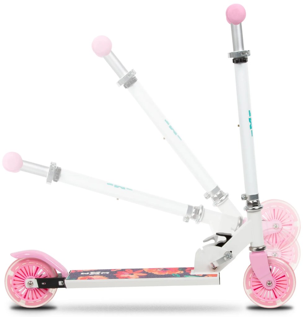 Kidwell Skladacia detská kolobežka SKIPO Floral WXM s LED kolesami ABEC-7 prw-00144384