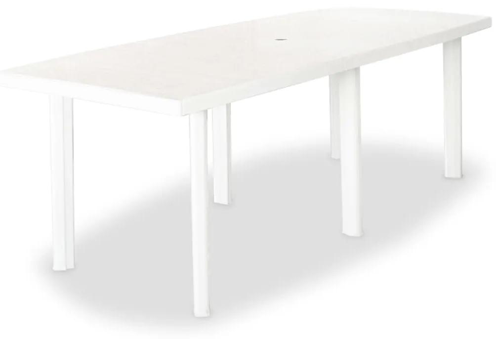 Záhradný stôl, biely 210x96x72 cm, plast