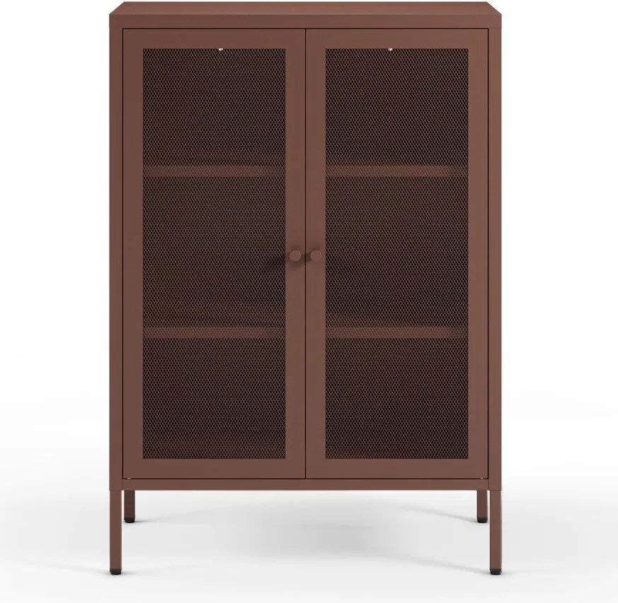 Vínovočervená kovová skrinka 70x100x40 cm Fayna – Marckeric