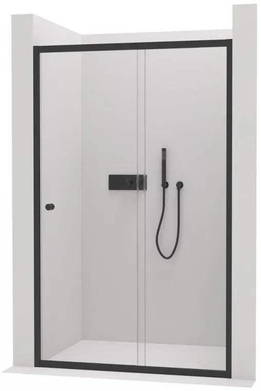 Cerano Varone, posuvné sprchové posuvné dvere 120x195 cm, 6mm číre sklo, čierny profil, CER-CER-DY505B-120-195