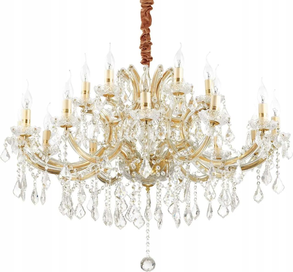 Závesný luster Ideal Lux Napoleon SP18 zlatý E14 18x40W 96cm