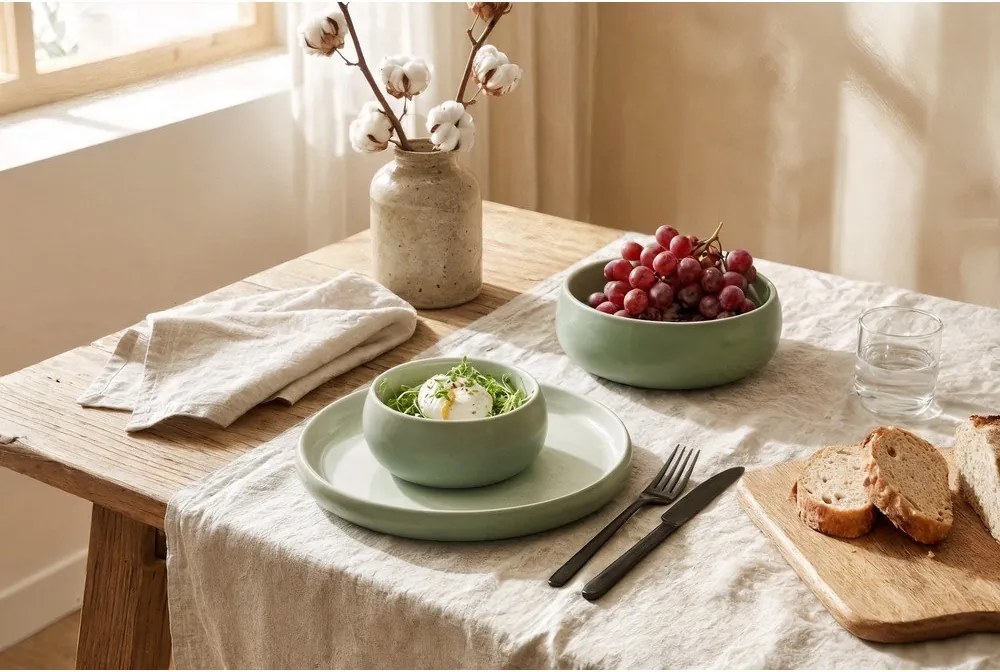 Zelené misky v súprave 4 ks z kameniny 600 ml Aura Luma – Bonami Selection