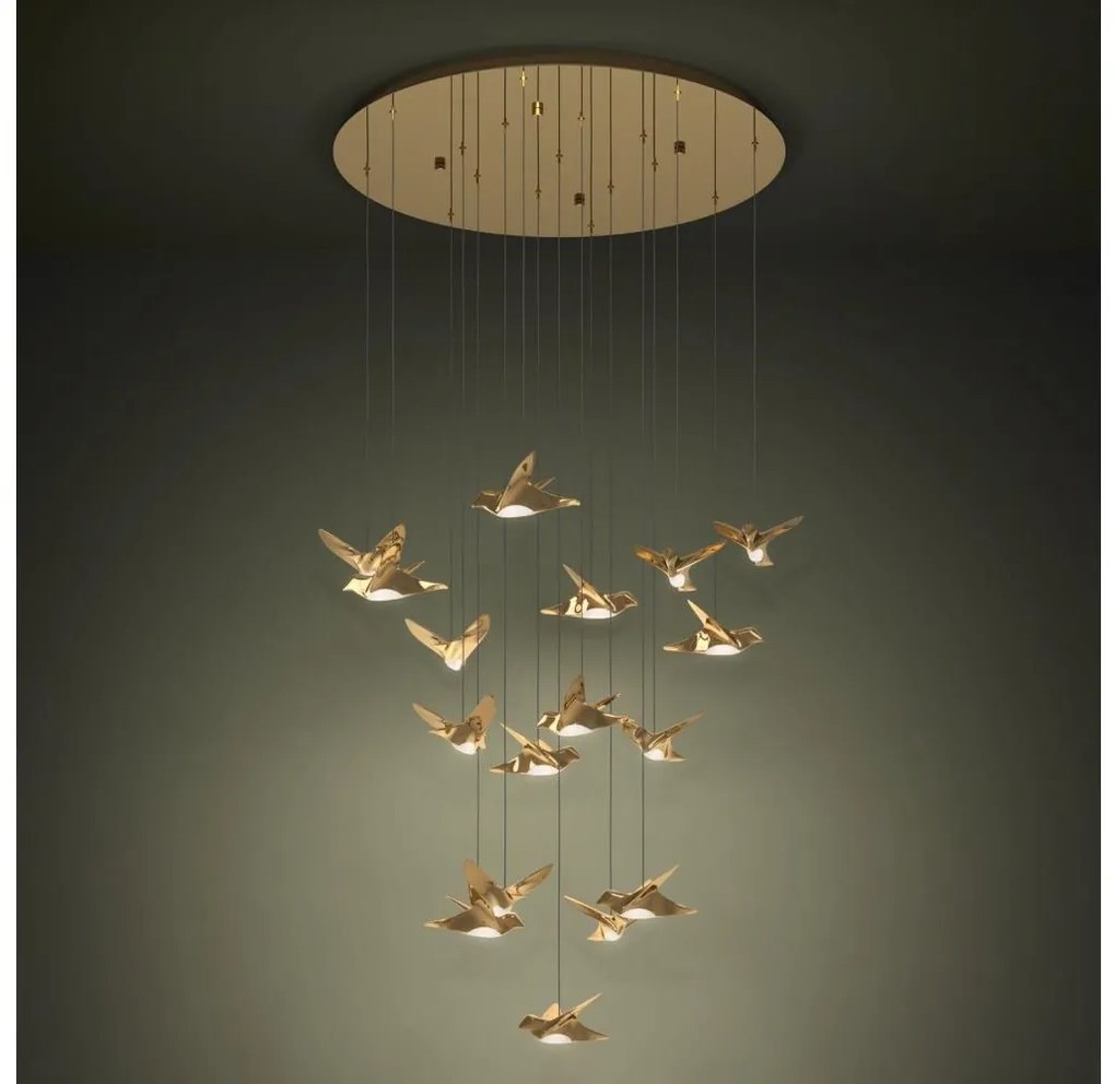 Eglo 390398 - LED Stmievateľný luster na lanku PARATEBUENO 17xLED/3W/230V zlatá