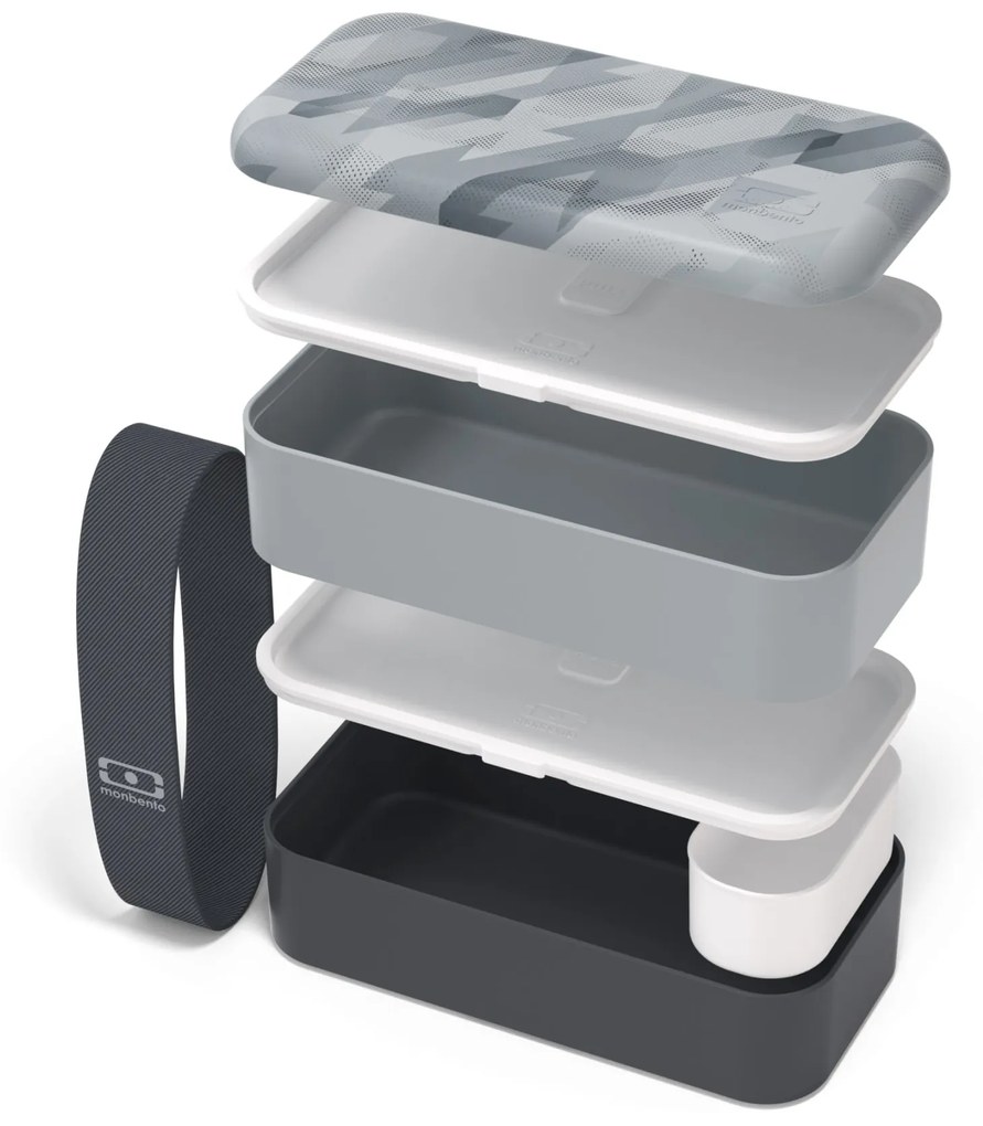 monbento Desiatový box Monbento Original Graphic Grey 1 l