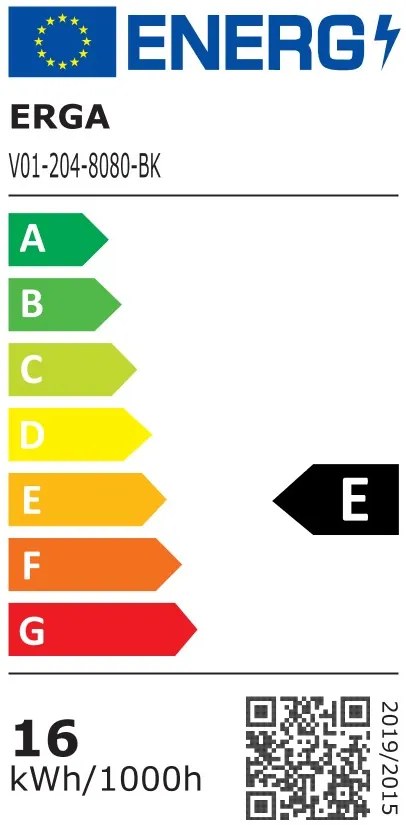Erga Charlotte, okrúhle LED zrkadlo 80cm, čierny kovový rám, 1840 lm, 6500K, predné bočné osvetlenie, ERG-V01-204-8080-BK
