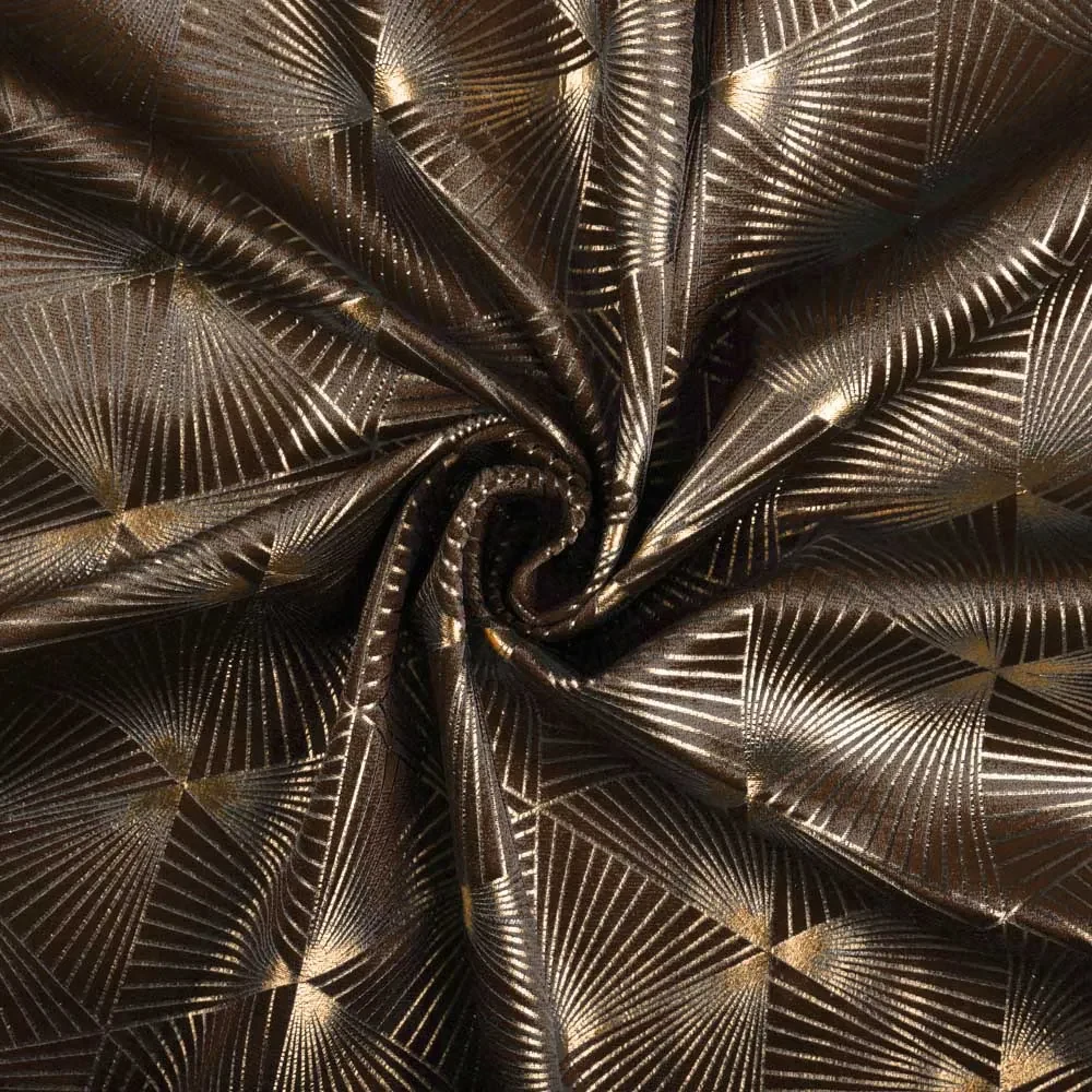 Biante Zamatový prehoz/behúň na posteľ Isabela IBL-012 Rose Gold trojuholníky na hnedom 60x240 cm