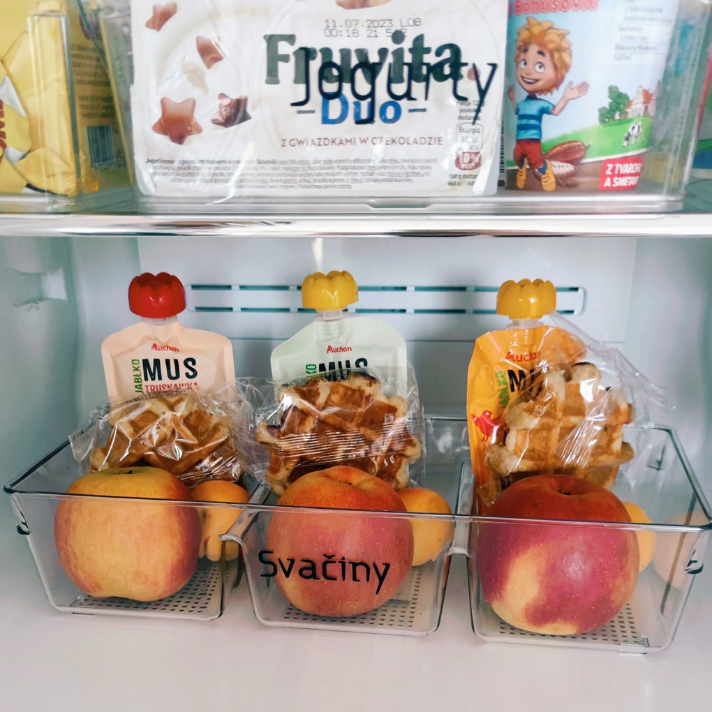 Sada štítkov / nálepiek do chladničky - 14 názvov, písmo DESIGN Farba písma: Čierna