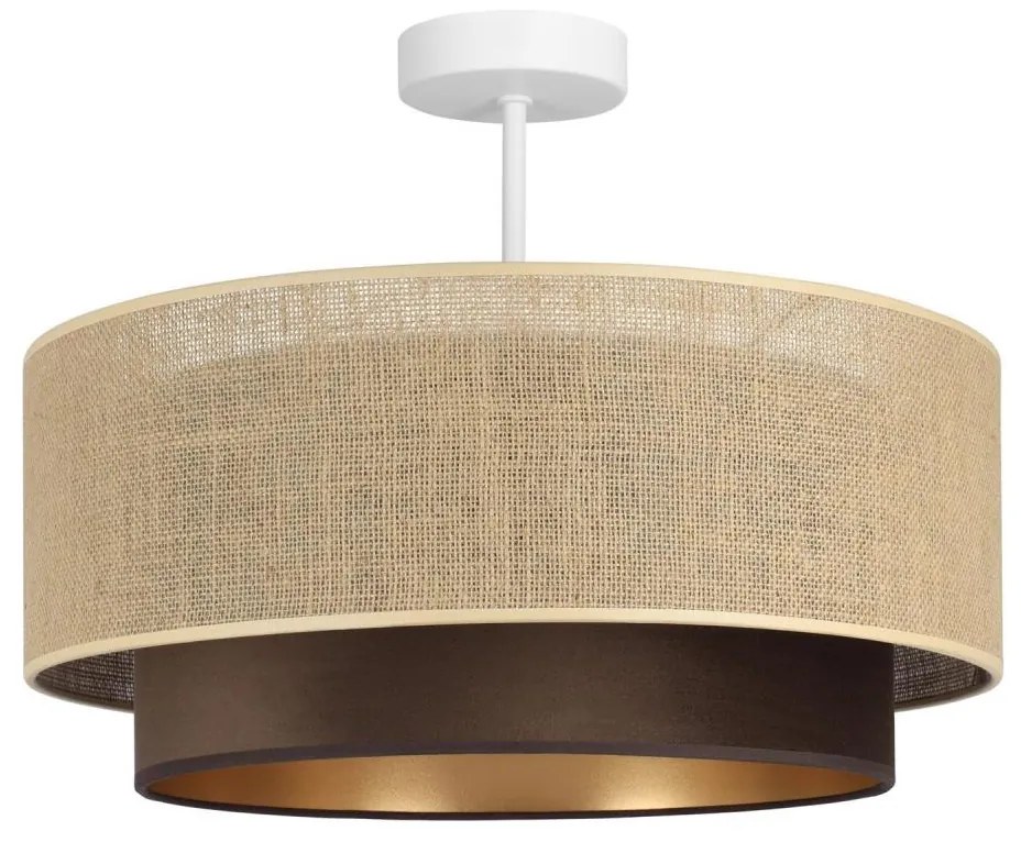 Prisadený luster SARTA 1xE27/60W/230V hnedá/juta