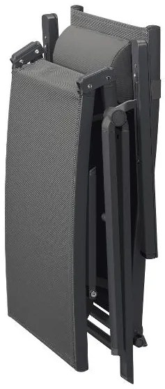 Livarno home Hliníkové ležadlo Houston s opierkami rúk, sivé (100386242)