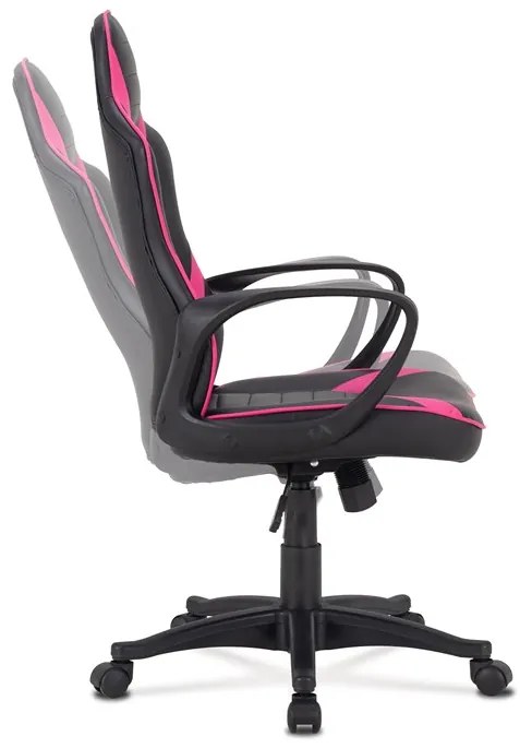 BONTEC Herné kreslo, hojdací mechanizmus, čierna ekokoža, KA-Y207 PINK Farba: Čierna