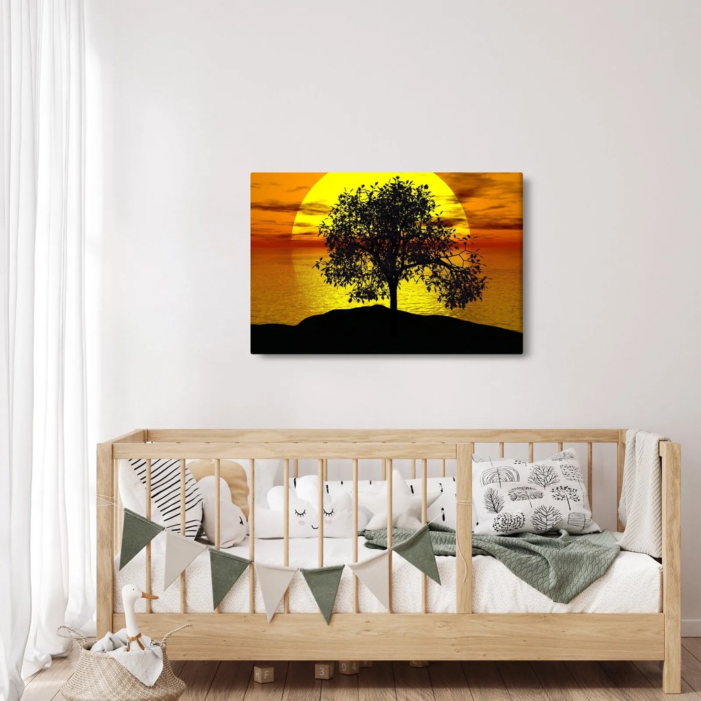 Obraz siluety stromu (90x60 cm)