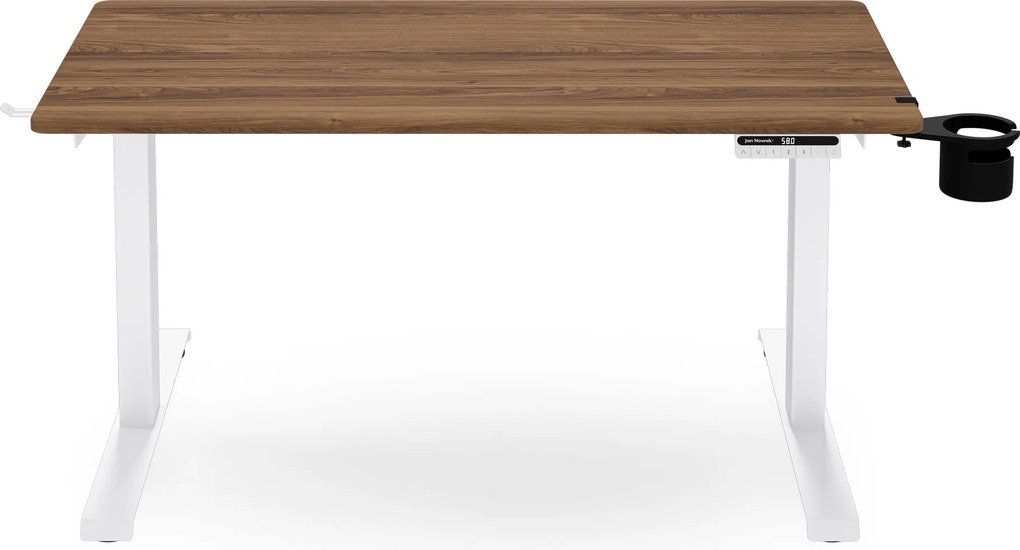 Elektrický stôl s nastaviteľnou výškou ergonomický biely/orech,1200x600 mm: ARIA