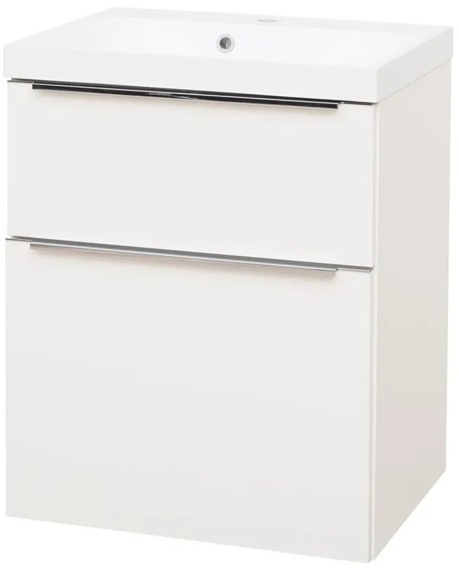 Mereo Mereo, Mailo, kúpeľňová skrinka s umývadlom z liateho mramoru 61 cm, chrómové madlo, MER-CN510M