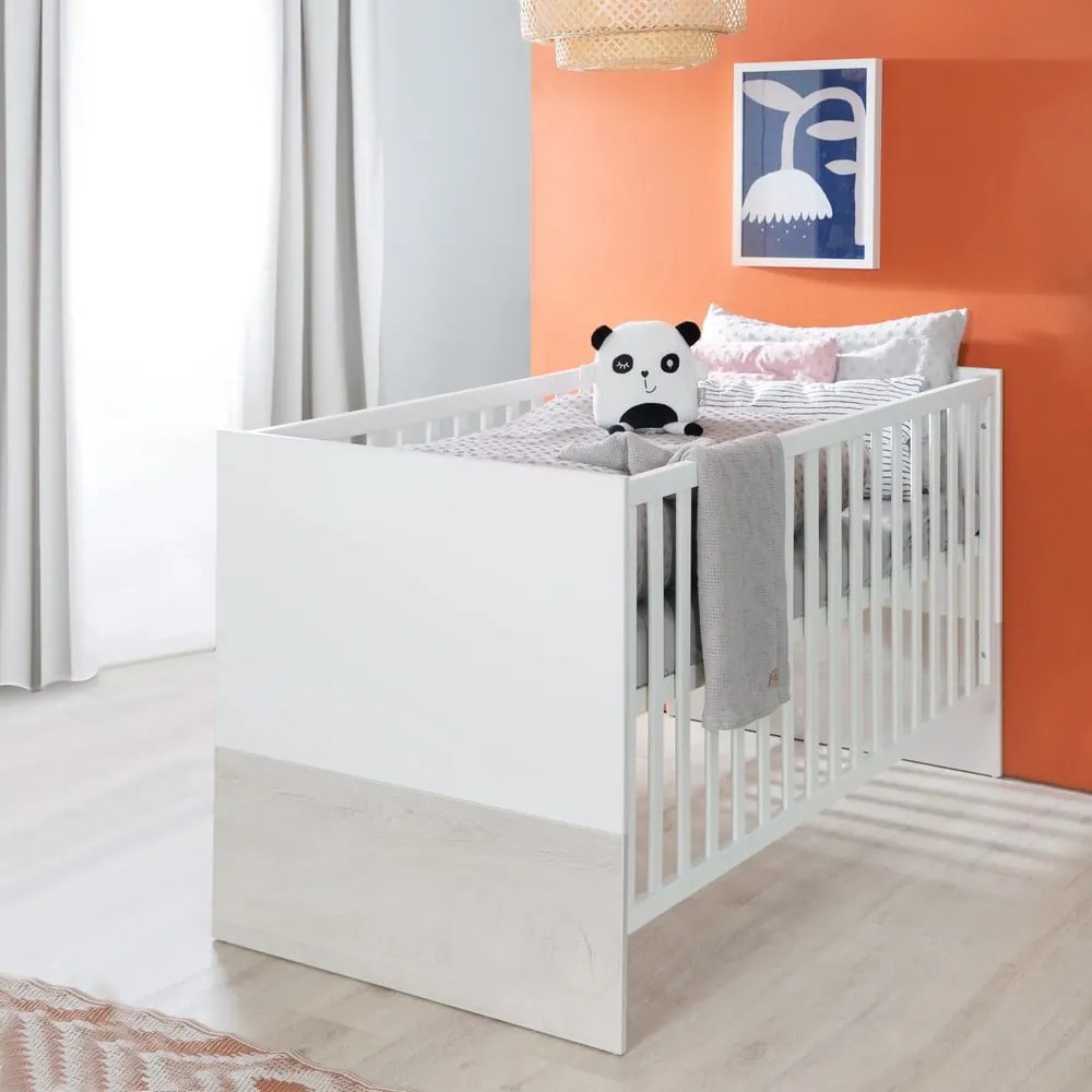 Bielo-svetlosivá postieľka 70x140 cm Julia – Roba