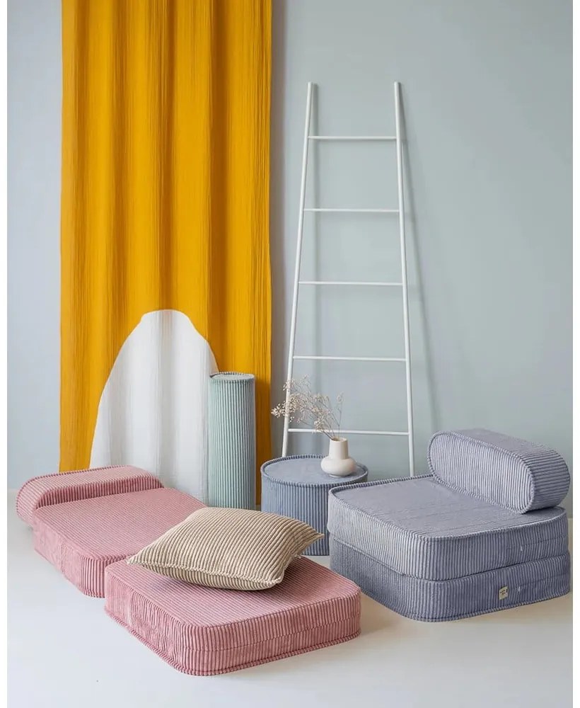 Svetlohnedý menčestrový detský pohovkový vankúš Block – Wigiwama