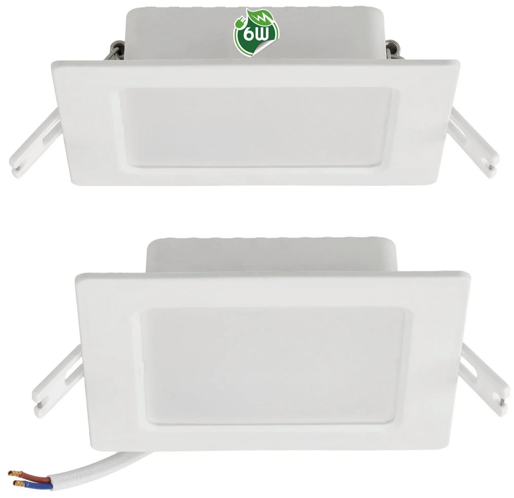 BERGE Štvorcový LED panel biely - zapustený - 6W - PC - neutrálna biela